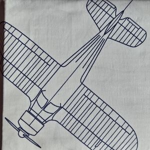 Airplane Aviation-Themed Blue and White Shower Curtain. Brand NEW